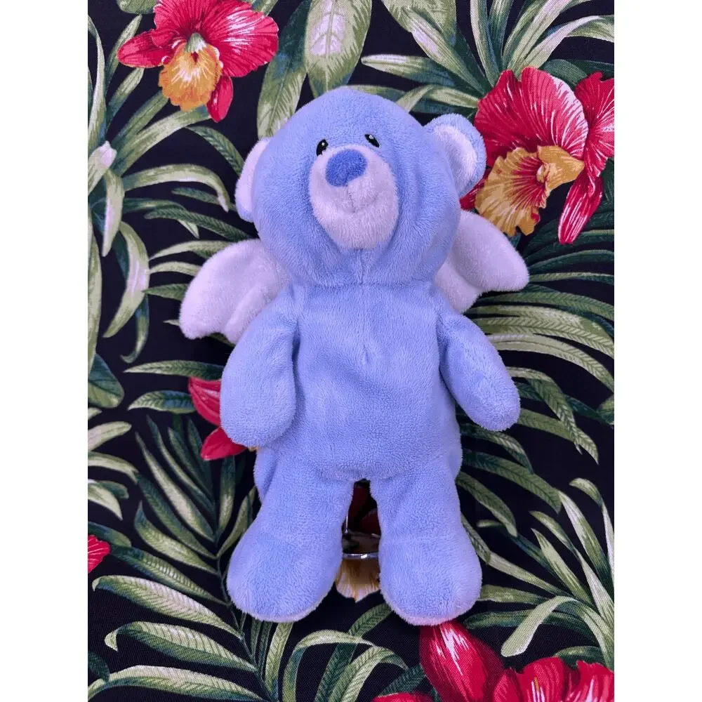 Ty 2011 Pluffies Little Angel Blue Winged Teddy Bear Baby